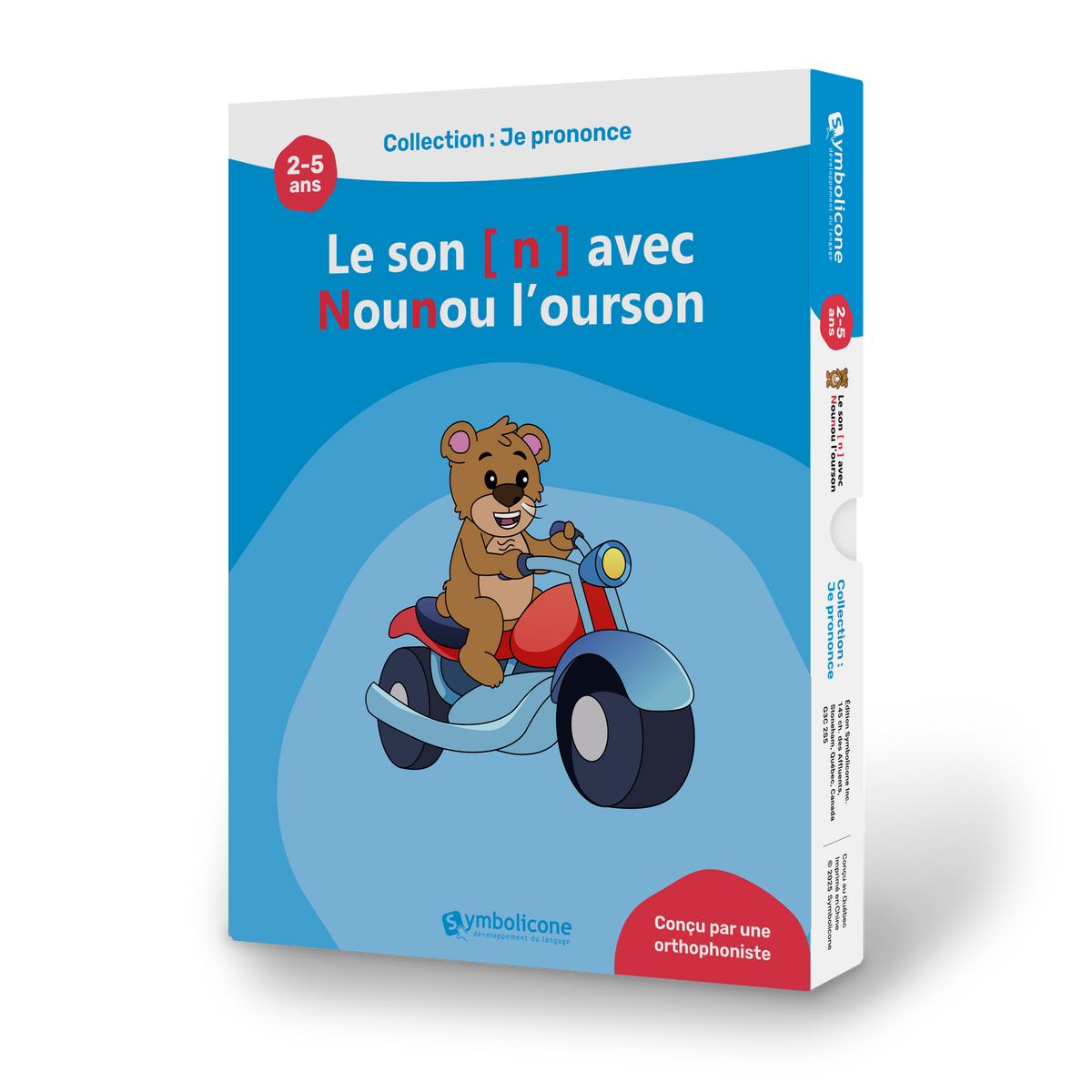 Boîte du livre magnétique « Je prononce le son [n] avec Nounou l'ourson »