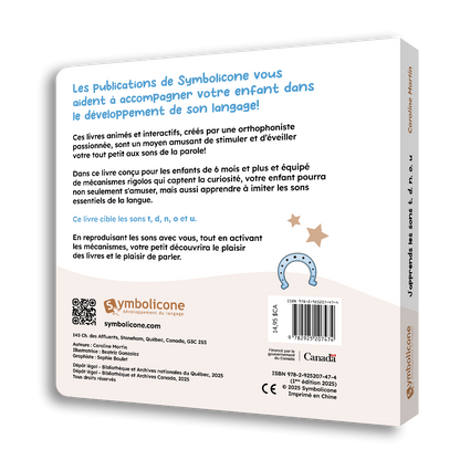 Quatrième de couverture de « J’apprends les sons : Les consonnes et les voyelles t, d, n, o, u »