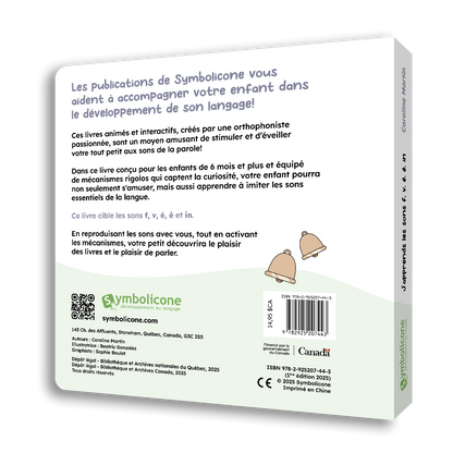 Quatrième de couverture de « J’apprends les sons : Les consonnes et les voyelles f, v, é, è, in »