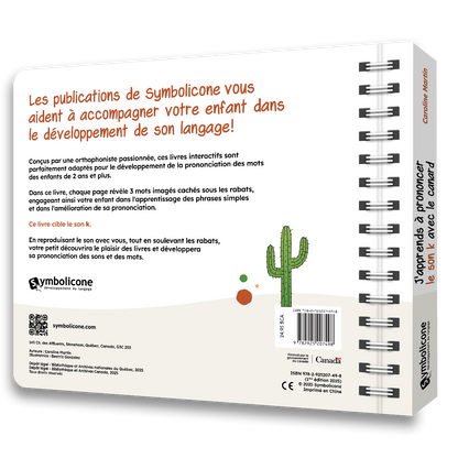 Quatrième de couverture de « J'apprends à prononcer le son k avec le canard »