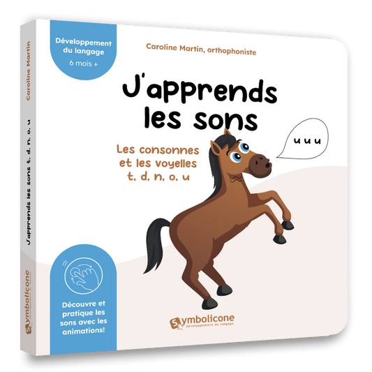 Couverture du livre à mécanismes « J’apprends les sons : Les consonnes et les voyelles t, d, n, o, u »